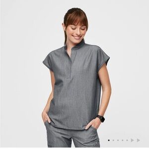 Grey figs scrub top